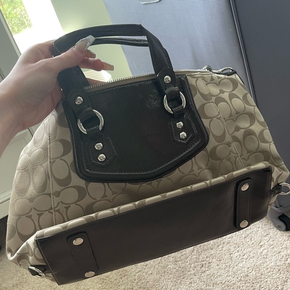 coach brown satchel tote crossbody shoulder bag - Picture 6 of 17